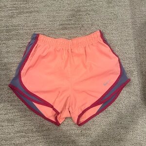 Nike Women's Coral and Plum Athletic Shorts
